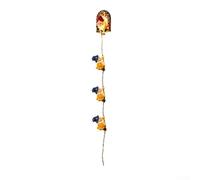 Nain de jardin en bois bleu de 30 cm pour mur ou porte d'intérieur (bleu) | Pour une construction en bois dur de qualité supérieure, LED blanc chaud, motif nain rustique, 30 cm de long