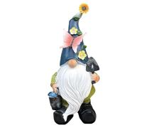 Nain de jardin extérieur - Nain de jardin miniature avec pluviomètre de pluie | Décorations de gnomes solaires | Décoration de figurines imperméables pour patio, pelouse, porche de patio,