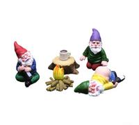 Nain de jardin fantaisiste personnalisé en résine, conçu pour résister aux éléments naturels et améliorer l'attrait décoratif extérieur (lot de 6)