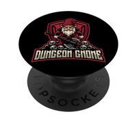 Nain de Jardin maléfique Noir PopSockets PopGrip Adhésif