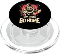 Nain de Jardin maléfique Noir PopSockets PopGrip pour MagSafe