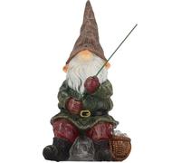 TRUE TO NATURE Nain de Jardin avec Canne à pêche en résine 25 cm