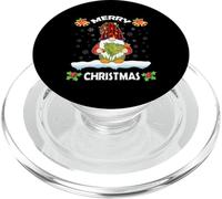 Nain de Noël à Carreaux avec Inscription Merry Christmas Tenant Un Sapin de Noël PopSockets PopGrip pour MagSafe