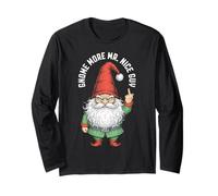 Nain de Noël Amusant et Grossier avec Un Lutin avec Doigt d'honneur Manche Longue