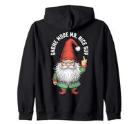 Nain de Noël Amusant et Grossier avec Un Lutin avec Doigt d'honneur Sweat à Capuche