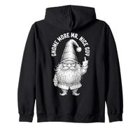 Nain de Noël Amusant et Grossier avec Un Lutin avec Doigt d'honneur Sweat à Capuche