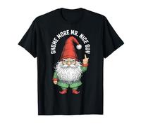 Nain de Noël Amusant et Grossier avec Un Lutin avec Doigt d'honneur T-Shirt
