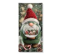 Nain de Noël - Bannière décorative pour porte d'entrée - Village enneigé - Décoration de porte d'entrée - Fournitures saisonnières - 91,4 x 183 cm