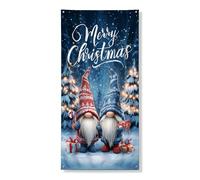 Nain de Noël - Bannière décorative pour porte - Motif de pays des merveilles d'hiver - Décoration d'intérieur et d'extérieur - 91,4 x 183 cm