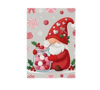Nain de Noël en forme de drapeau extérieur avec bonbons | Imprimé double face infroissable pour accessoire de cour