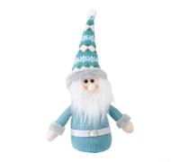 Nain de Noël fait à la main en peluche bleu 30 cm (Père Noël) | Peluche faite à la main, 30 cm de hauteur, bleu, corde de suspension, design unique, charme festif