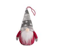 Nain de Noël lumineux sans visage Poupée Décoration de sapin de Noël Pendentif clignotant avec corde et lumière LED Décoration en verre Mini (Gris, Taille unique)