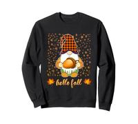 Nain de Noël Mignon Tenant Un Gland d'automne Bonjour Feuilles d'automne Sweatshirt