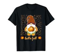Nain de Noël Mignon Tenant Un Gland d'automne Bonjour Feuilles d'automne T-Shirt Graphique avec Valeur