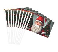 Nain de Noël traditionnel imprimé drapeau à main pratique drapeaux légers décoration intérieure extérieure événements fêtes