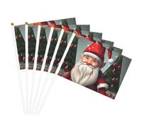 Nain de Noël traditionnel imprimé drapeau à main pratique drapeaux légers décoration intérieure extérieure événements fêtes