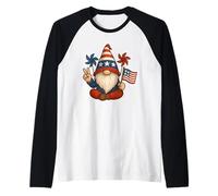 Nain de paix rétro avec drapeau et moulins à vent Manche Raglan