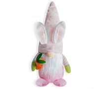 Nain de Pâques en forme de lapin avec un vieil homme sans visage pour jardin et porche (rose)