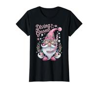Nain de plongée de Noël avec Esprit Festif et Aventure T-Shirt Graphique avec Valeur, Femme, Noir, L