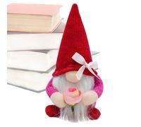 Nain de Saint-Valentin en peluche | Figurine de nain en peluche sans visage | Pièces maîtresses de bureau saisonnières accessoires de scène romantique en peluche pour bibliothèque