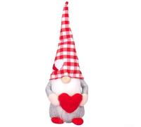 Nain de Saint-Valentin, poupée en peluche sans visage en forme de cœur pour elfe pour décoration de la maison, fête des mères (chapeau rouge et blanc)