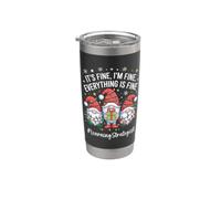 Nain de stratégie d'apprentissage « Everything Is Fine » amusant pour Noël Gobelet isotherme en acier inoxydable double paroi