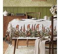 Nain de table rectangulaire en polyester réutilisable et lavable pour salle à manger, cuisine, fête, camping Vert automne 152,4 x 259,1 cm