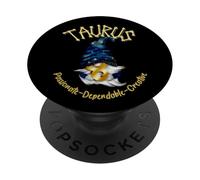 Nain du Taureau Signe du Zodiaque Traits Étoiles Astrologie PopSockets PopGrip Adhésif