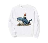 Nain fantaisiste chevauchant Une Baleine Aquarelle Sweatshirt