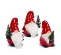 Nain LED de Noël 13 cm - Saint-Nicolas et barbe, lumière blanche chaude, fonctionnement à piles - Décoration de Noël magique