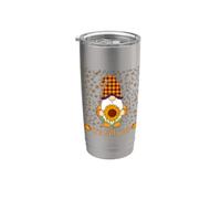 Nain mignon et amusant tenant un tournesol en automne, c'est l'automne Y'all Gobelet isotherme en acier inoxydable double paroi