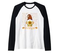 Nain Mignon et Amusant Tenant Un Tournesol en Automne, C'est l'automne Y'all Manche Raglan