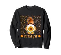 Nain Mignon et Amusant Tenant Un Tournesol en Automne, C'est l'automne Y'all Sweatshirt