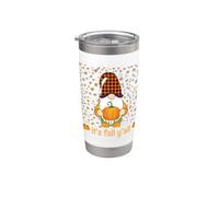 Nain mignon et amusant tenant une citrouille d'automne c'est l'automne Y'all Gobelet isotherme en acier inoxydable double paroi