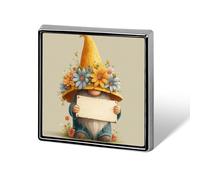 Nain mignon portant un chapeau de soleil floral unisexe broches et épingles carré léger insigne bijoux pour vêtements châle chapeau