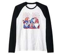 Nains de feu d'artifice 4 Juillet Jour de l'indépendance Drapeau américain Manche Raglan