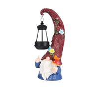 Nains de Jardin,Décor de Jardin en Résine avec Lanternes Lumineuses - Figurines Extérieur pour Allée Terrasse Portail Bord de Piscine