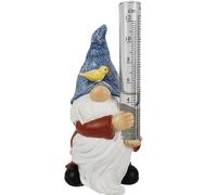 Nains de jardin Nains de jardin avec pluviomètre pour décorations de Noël en plein air Jauges de pluie en résine mignonnes pour jardin Statue de nain peinte pour décoration de jardin extérieure Bleu