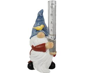 Nains de jardin Nains de jardin avec pluviomètre pour décorations de Noël en plein air Jauges de pluie en résine mignonnes pour jardin Statue de nain peinte pour décoration de jardin extérieure Bleu