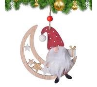 Nains de Noël | Ornements de Lutin en Bois | Artisanat Festif Cartoon Résistant pour Chambre Voiture Rétroviseur Mur Portail Fenêtre Poignée