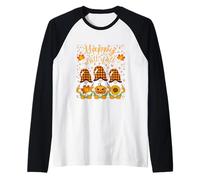 Nains Mignons Citrouille Arbre d'automne Feuilles d'automne Happy Fall Y'all Manche Raglan