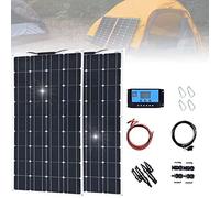NAIQIALUO Kit Panneau Solaire 400W 600W 800W 1200W,Panneaux Solaires Souple,Solaires Monocrystalline Haute Efficacité ÉTanche,Avec ContrôLeur 40A,Pour Maison,Caravane,Bateau,2X300W