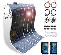 NAIQIALUO Kit Panneau Solaire 400W 600W 800W 1200W,Panneaux Solaires Souple,Solaires Monocrystalline Haute Efficacité ÉTanche,Avec ContrôLeur 40A,Pour Maison,Caravane,Bateau,4X300W