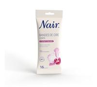 Nair Bandes de Cire Corps - Orchidée - 16 bandes | Peau douce, nette et lisse - Prêtes à l'emploi - Testé dermatologiquement - Résultat professionnel et longue durée