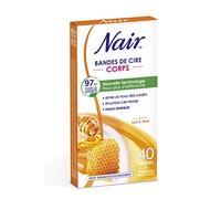 NAIR - Bandes de Cire Froide Corps aux Extraits de Lait & de Miel, 97% d'Origine Naturelle, 40 Bandes + 4 Lingettes "Finition Douceur"