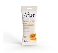 Nair Bandes de cire froide visage Lait & Miel Peaux sensibles 97% d'origine naturelle 12 bandes