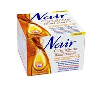NAIR - Cire Rituel Douceur aux Huiles d'Argan & d'Onagre, spécial Peaux Sèches & Sensibles, Se Retire Sans Bandes, Pot de 400g + 2 Lingettes "Finition Parfaite"