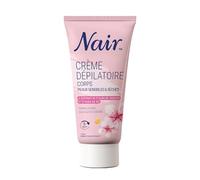 NAIR - Crème Dépilatoire Corps - Peaux Sèches & Sensibles, aux Extraits de Fleur de Cerisier & d'Huile de Riz - Tube de 200ml et spatule