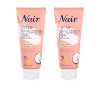 NAIR - Crème Dépilatoire Corps Parfum Doux - A l'Huile de Coco et Vitamine E - Lot de 2 tubes de 100ml