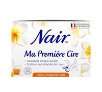 NAIR Ma Première Cire - Cire Dépilatoire sans Bandes, Efficace sur Poils Courts, Cire Chaude, Tutoriel Inclus, parfum fleur de Tiaré, Boite de 20 bandes